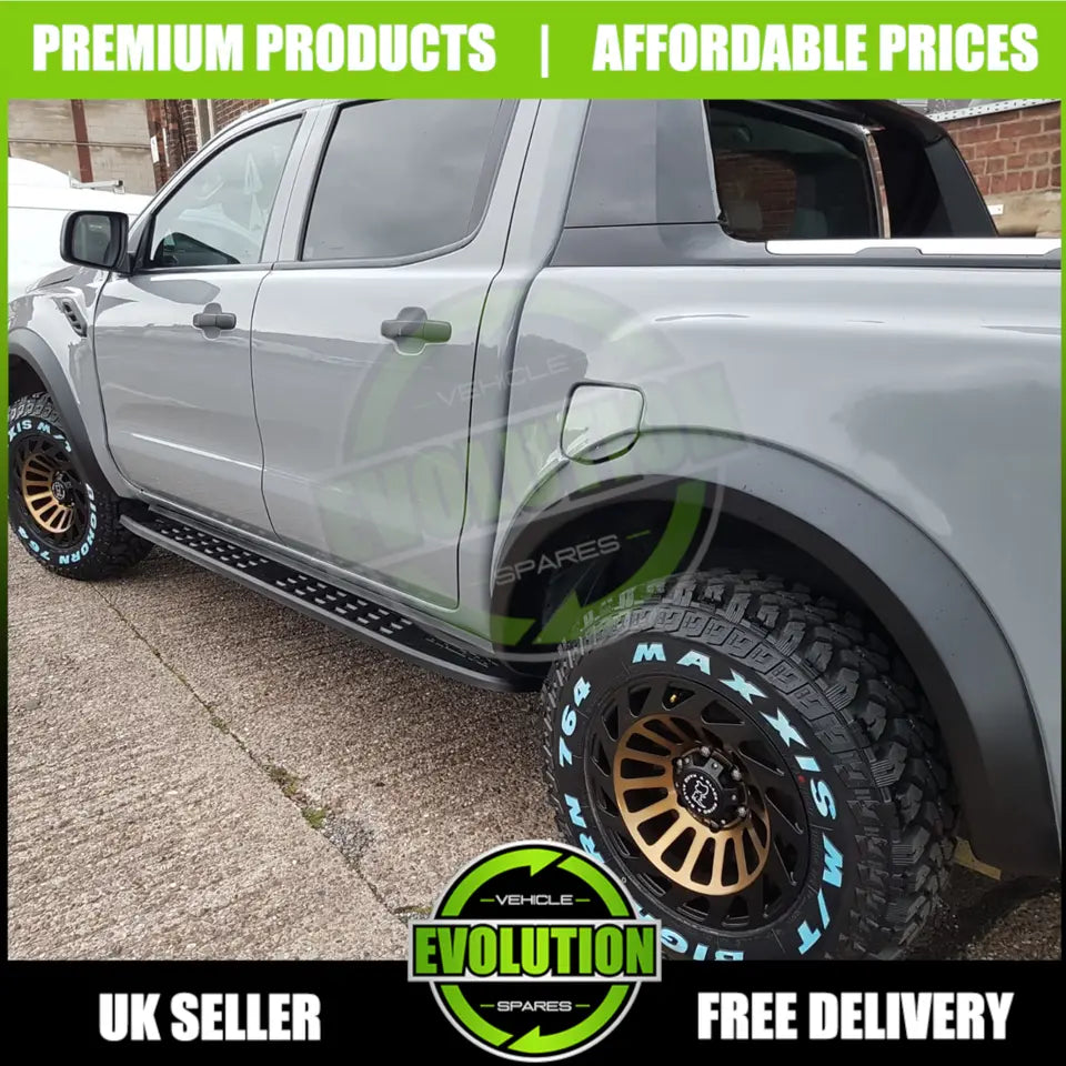Black Side Steps Bars Running Boards TO FIT Ford Ranger T6 T7 T8 2012-2022