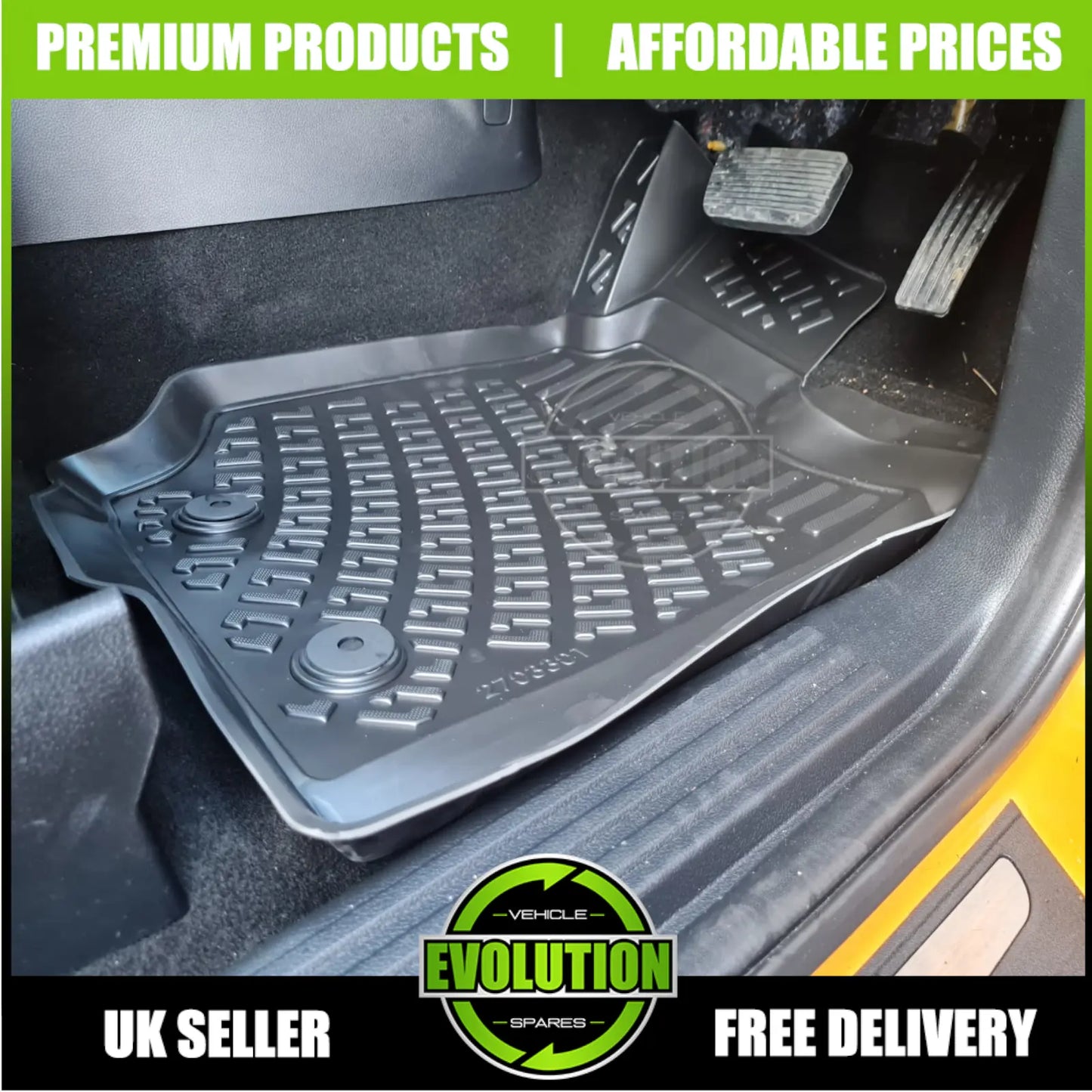 EVS Rubber Floor Mat Tailored Mats Tray to FIT FORD Ranger T9 2023+