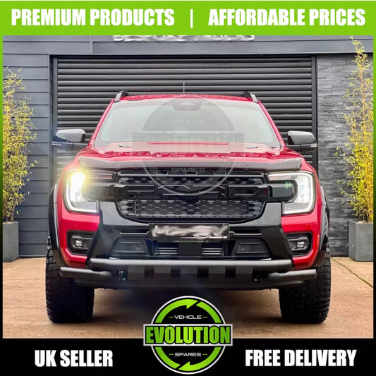 85mm OEM LOOK GLOSS BLACK WHEEL ARCHES Fits Ford Ranger 2023- PARK ASSIST MODEL