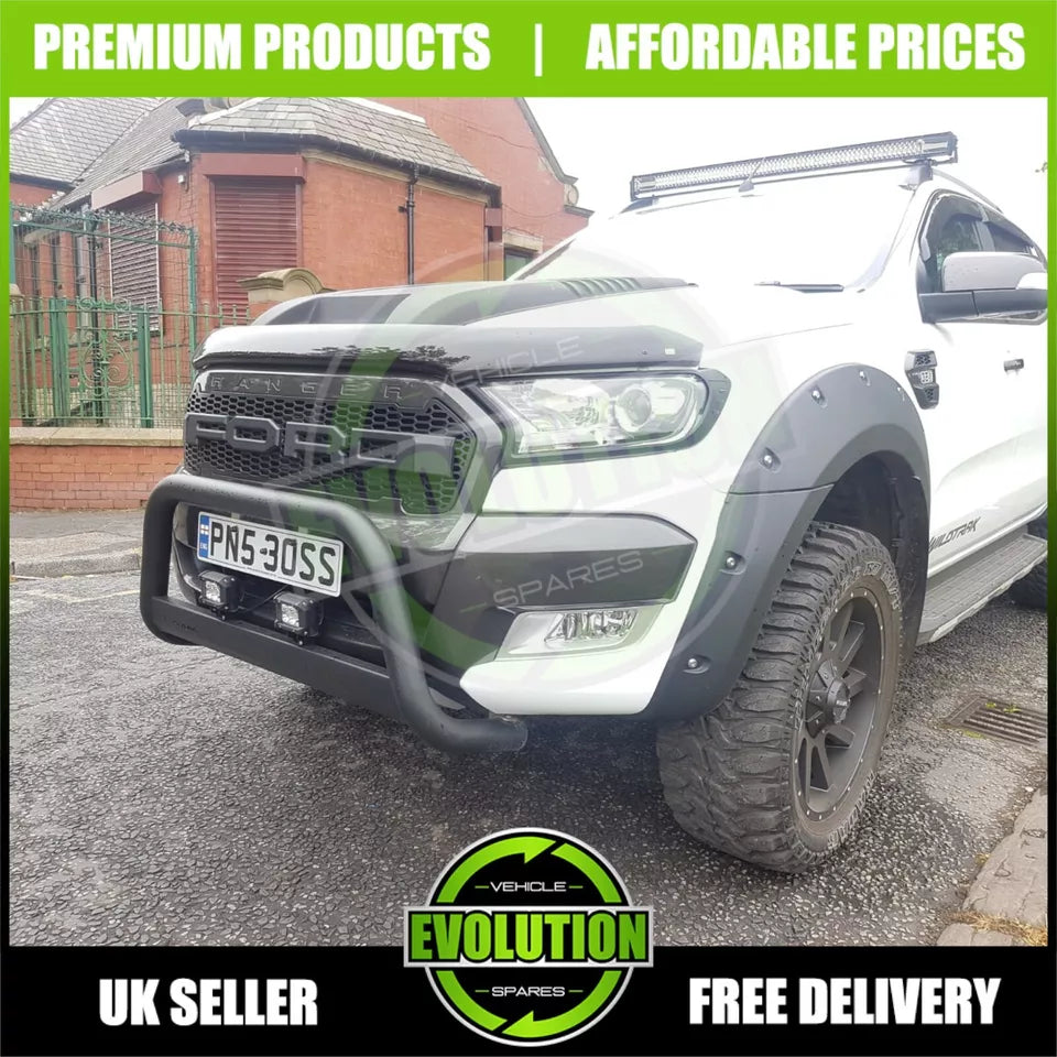 Front Headlight Cover Trims MATTE BLACK surround TO FIT Ford Ranger 2015-2022