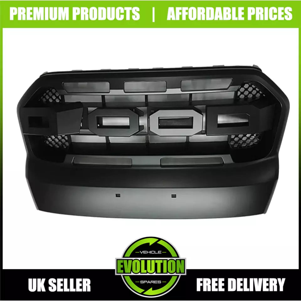TO FIT FORD RANGER WILDTRACK T8 2019-2022 Matte Black grill grille