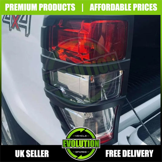 BLACK Front Rear Light Trims Cover Trims surround To Fit Ford Ranger 2015-2022
