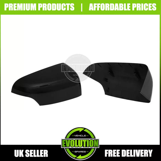 GLOSS BLACK WING MIRROR COVERS CAPS FOR FORD RANGER 2016-2022