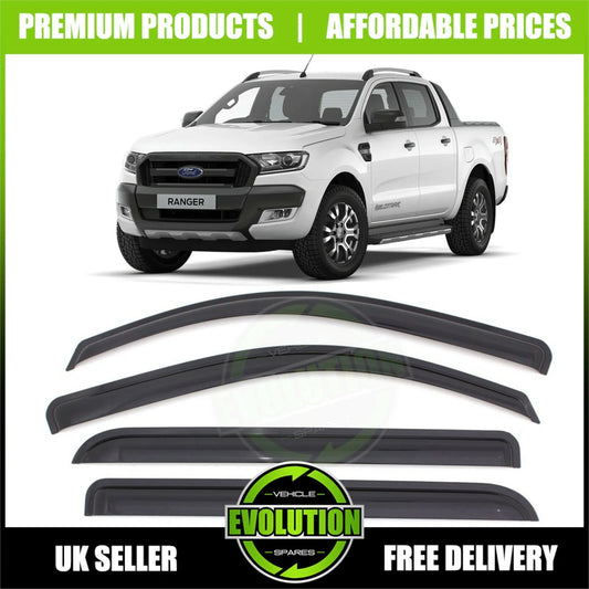 TO FIT FORD RANGER WILDTRACK T6 T7 T8 WIND RAIN DEFLECTORS VISORS EXTERNAL FIT