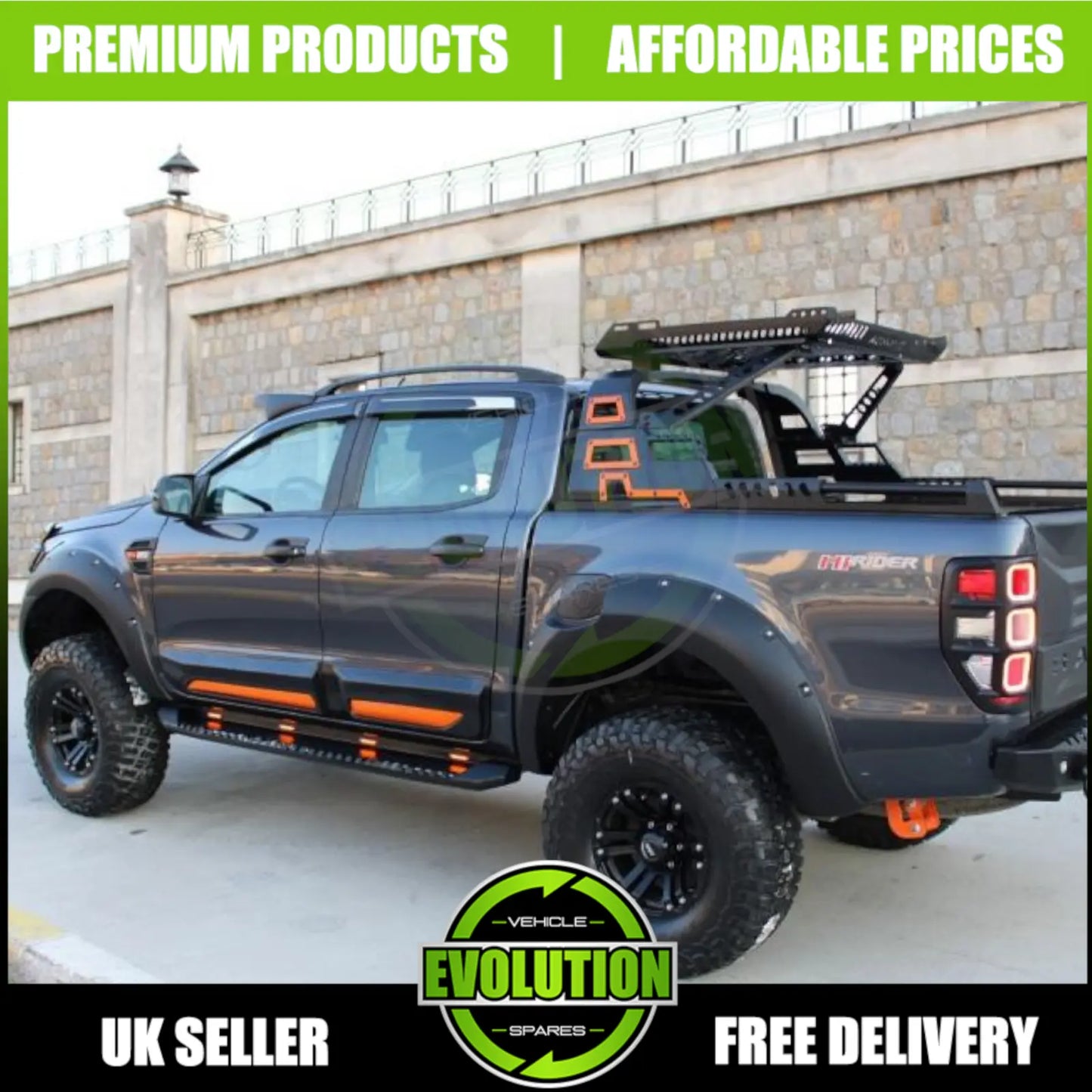 Bolt style Matte Black Raptor Look Wide Arch Kit TO FIT Ford Ranger T6 2011-2015