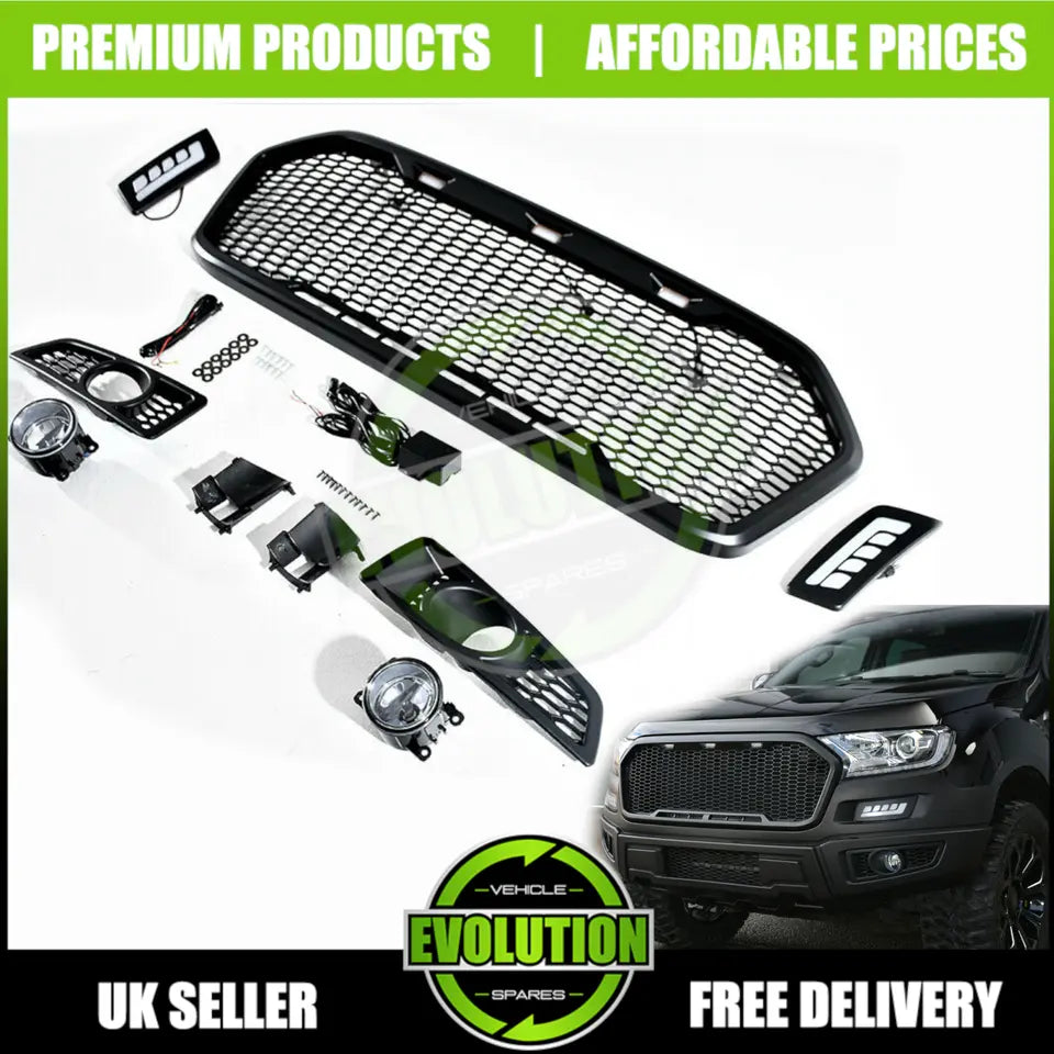 TO FIT Ford Ranger Body Kit Wheel Arches Grille and Bumper Complete Kit 2016-2023