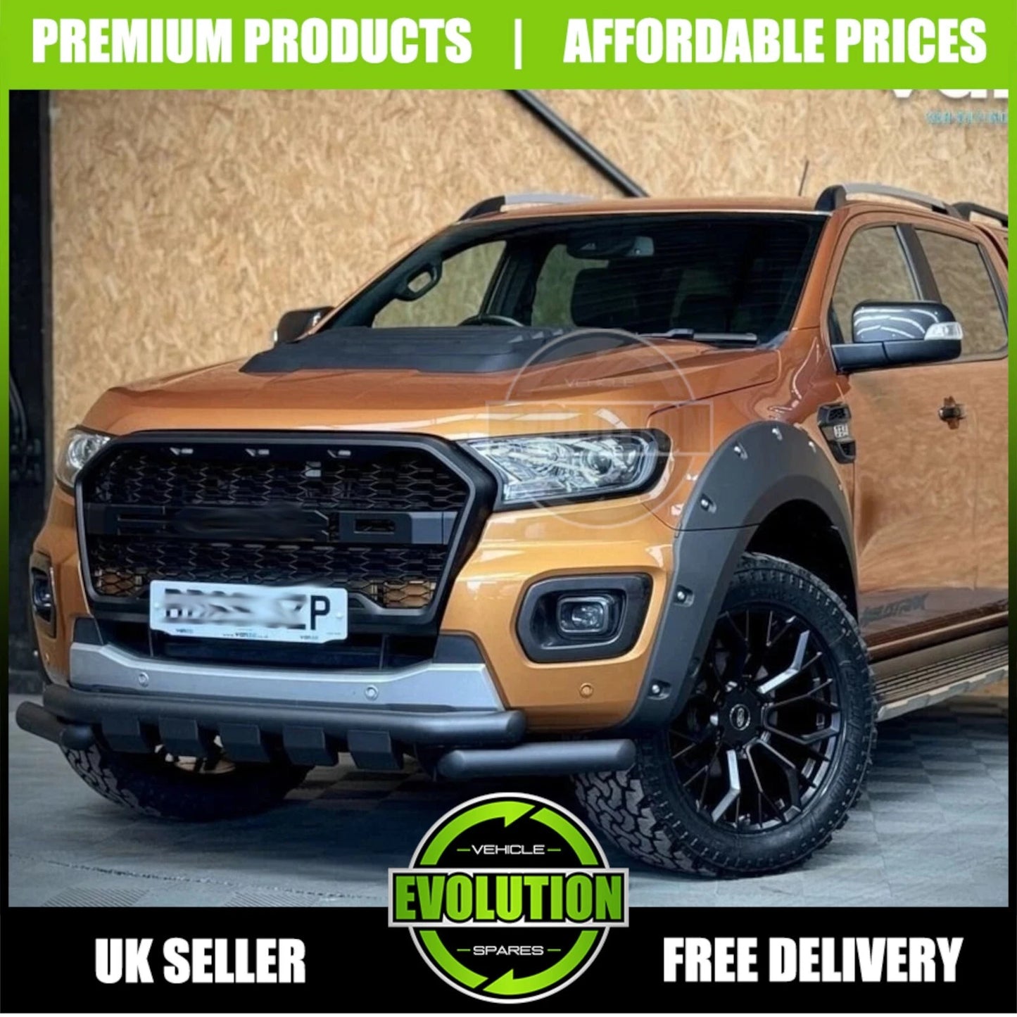 Matte Black Raptor F150 Style LED Grille Grill TO FIT Ford Ranger T7 2016-2018