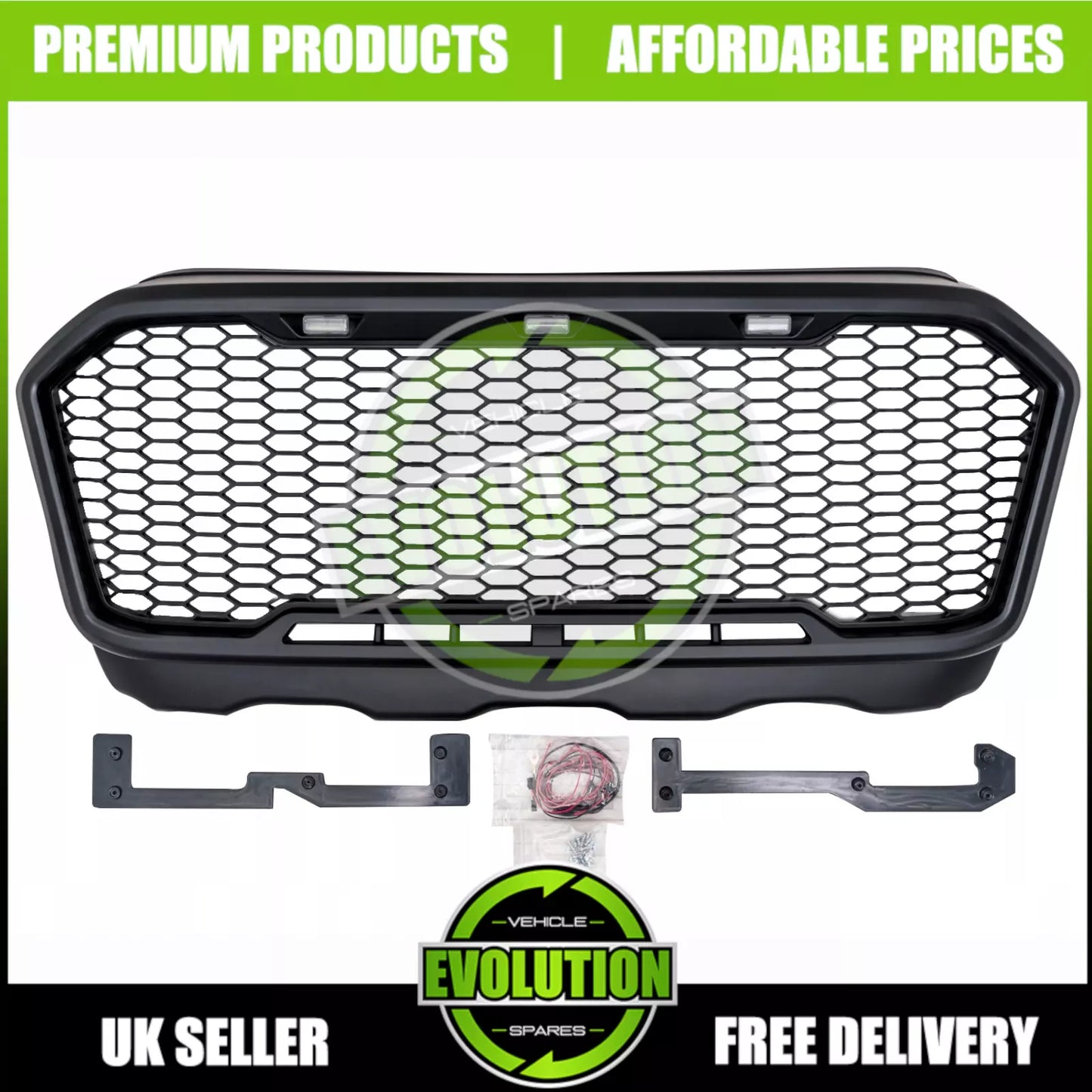 Matte Black Raptor F150 Style LED Grille Grill TO FIT Ford Ranger T7 2016-2018