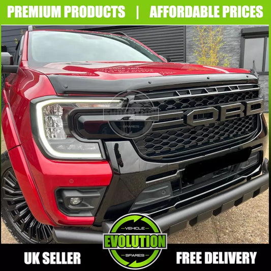 BONNET GUARD BUG DEFLECTOR GLOSS BLACK TO FIT FORD RANGER T9 2023- PROTECTOR