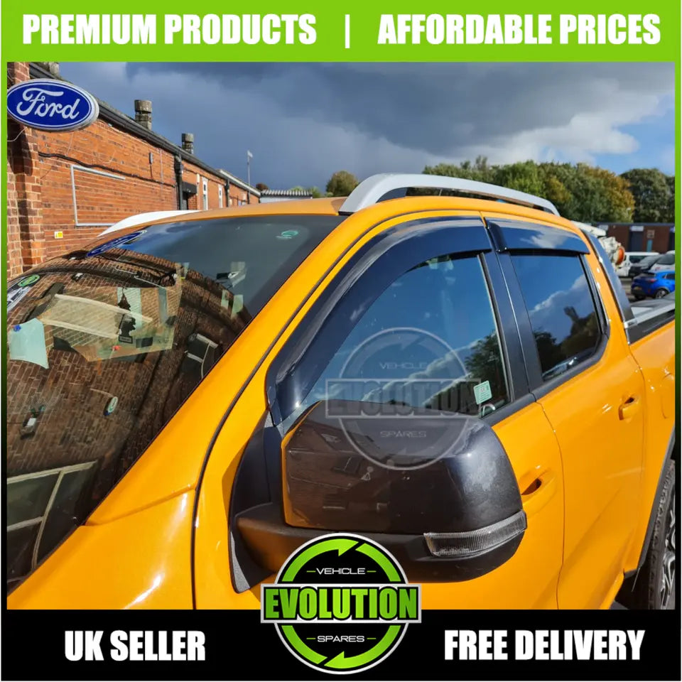 EVS WIND DEFLECTORS WIND RAIN DEFLECTORS VISORS TO FIT FORD RANGER 2023+ T9