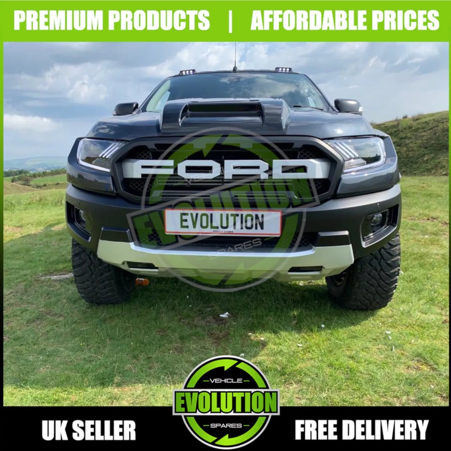 body kit to fit Ford Ranger T6 to T7 Raptor lights bumper wheel arches bonnet