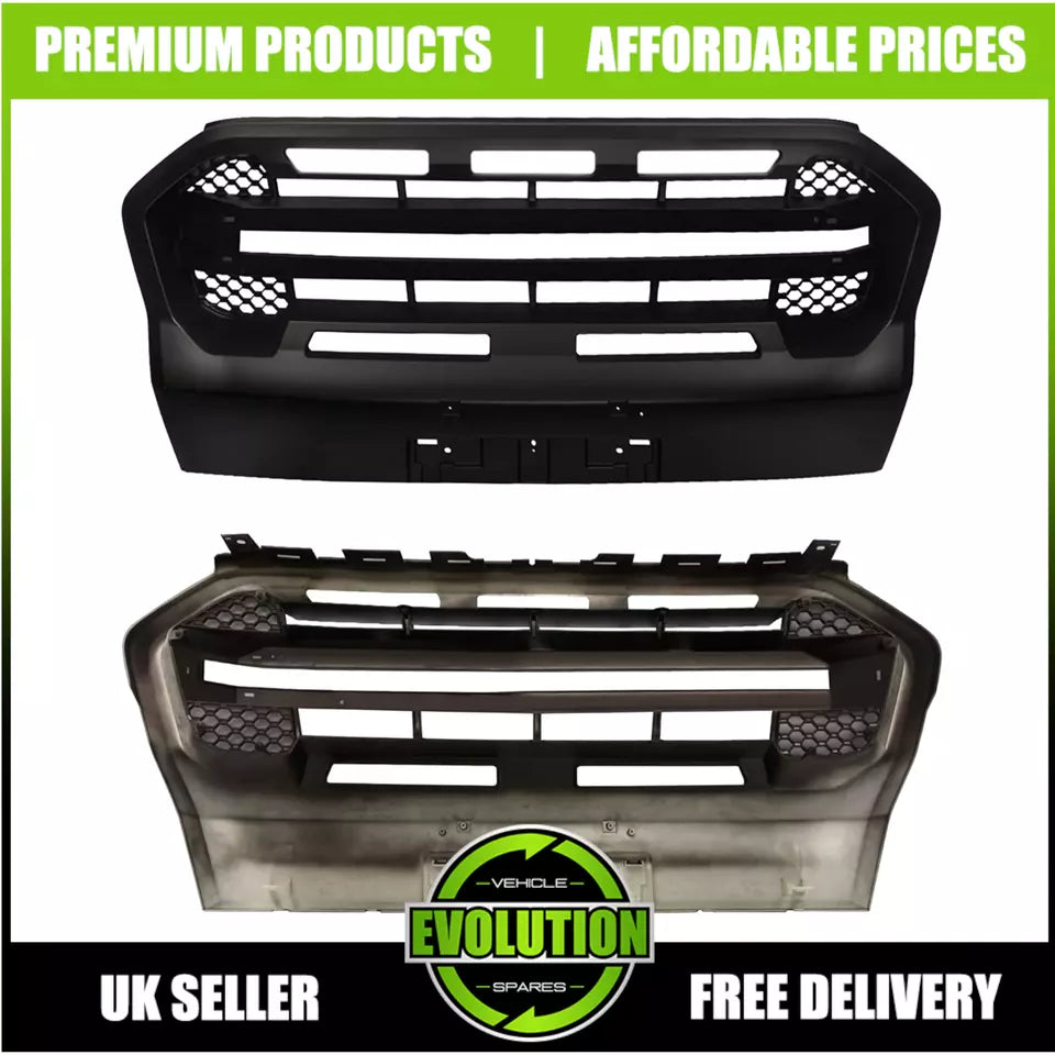 TO FIT FORD RANGER WILDTRACK T8 2019-2022 Matte Black grill grille
