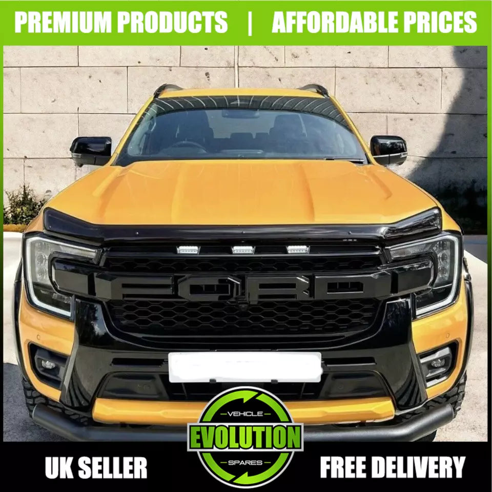 Front Headlight Cover Guard Gloss black For Ford Ranger 2023 2024- T9