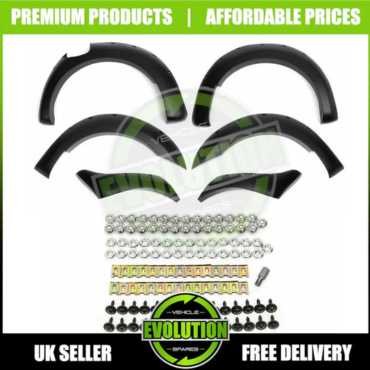 BLACK WIDE BODY WHEEL ARCH ARCHES & DOOR CLADDING TO FIT FORD RANGER T7 2015+