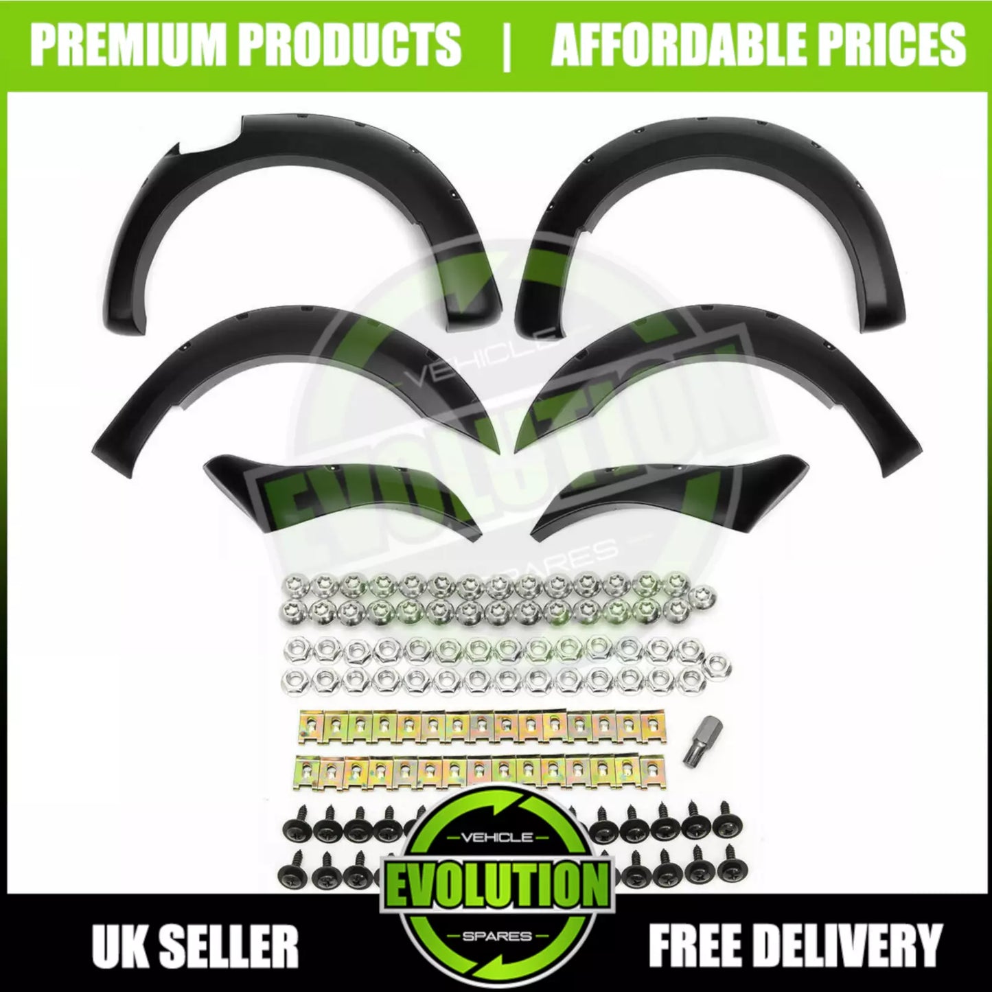 Bolt style Matte Black Raptor Look Wide Arch Kit TO FIT Ford Ranger T6 2011-2015
