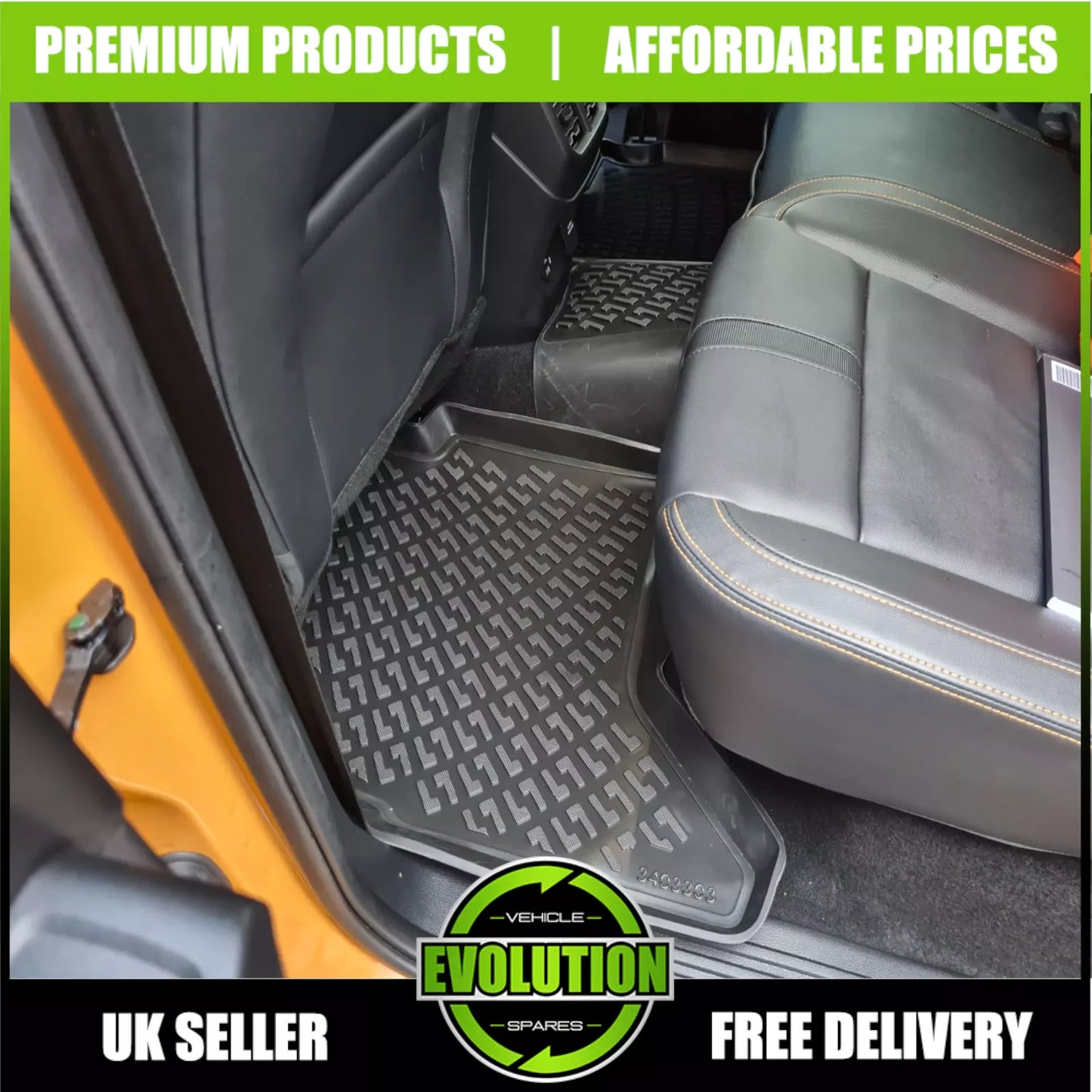 EVS Rubber Floor Mat Tailored Mats Tray to FIT FORD Ranger T9 2023+