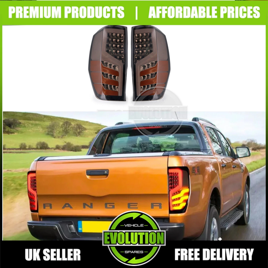 Ford Ranger T6 T7 T8 Smoked LED Sequential Rear Lights (2012-2022)