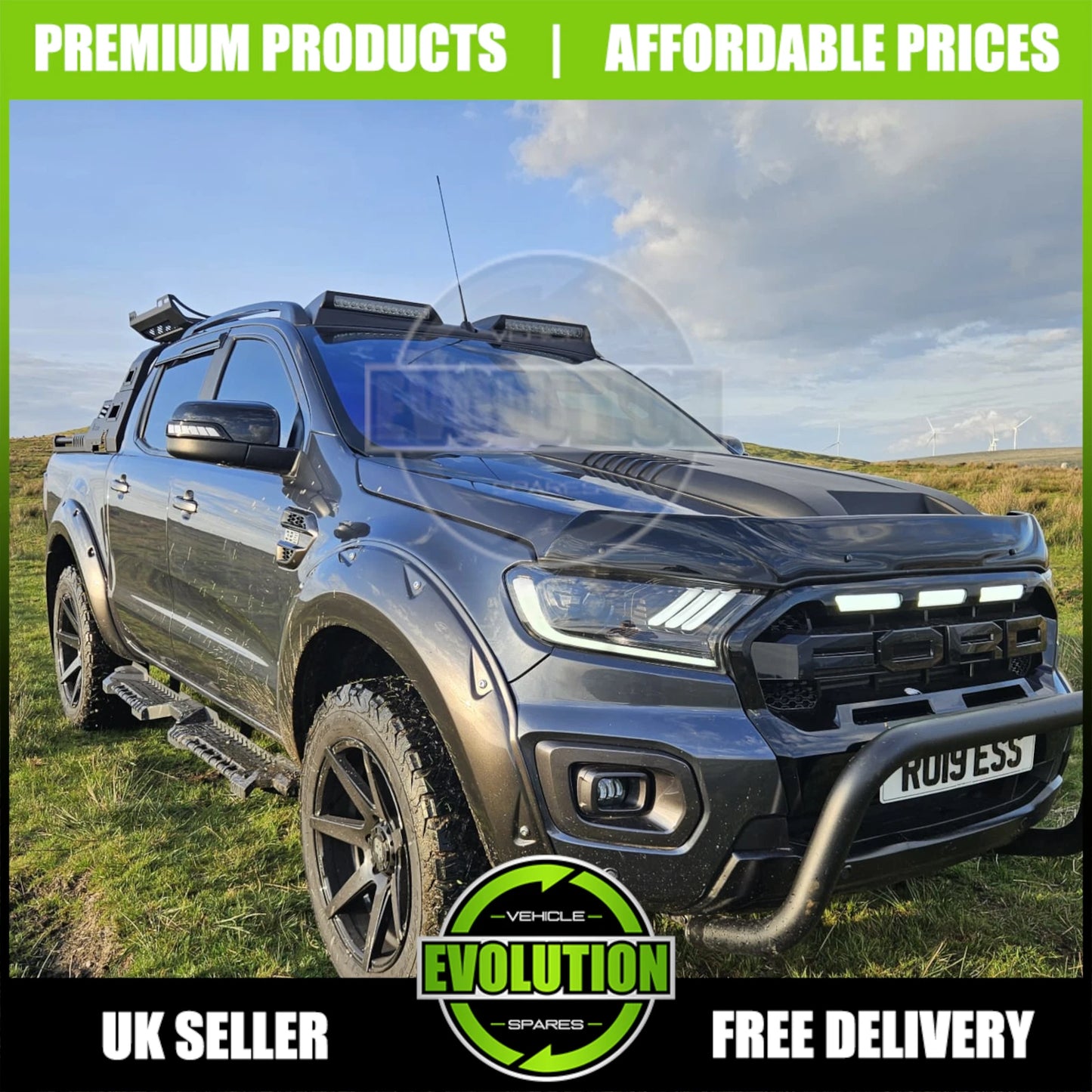 Roof Light Pod Bar LED Lamp off road spoiler fits Ford Ranger T6 T7 T8 2013-2022