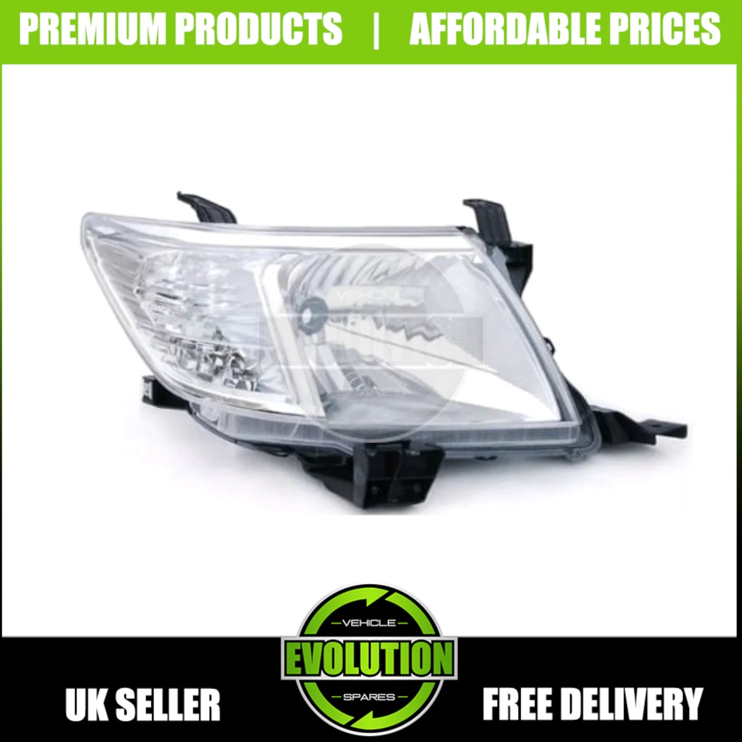 PAIR LEFT RIGHT FRONT HALOGEN HEADLIGHT LAMPS FITS FOR TOYOTA HILUX 2012-2016