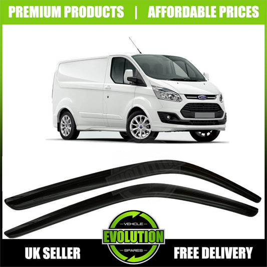 WIND RAIN SMOKE DEFLECTORS VISORS TO FIT FORD TRANSIT CUSTOM 13-22 EXTERNAL FIT