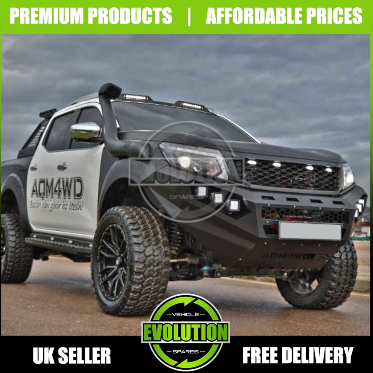 FRONT BUMPER WINCH HEAVY DUTY BLACK STEEL 4X4 FOR NISSAN NAVARA D23 NP300 2016-2022