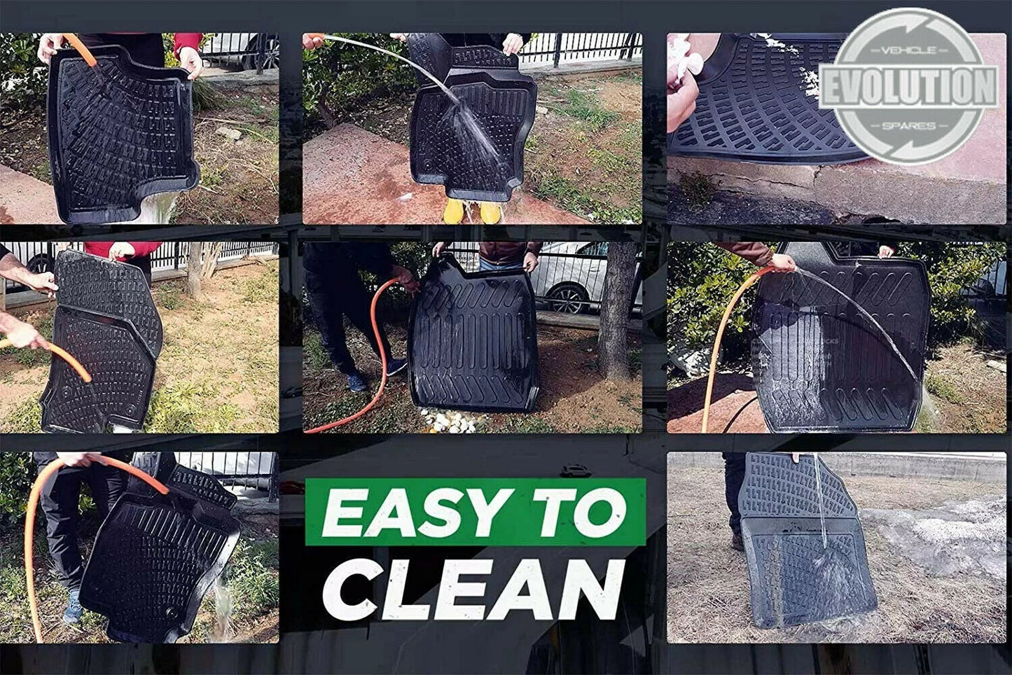 Rubber Floor Mats Deep Tray Tailored Fit Mud Mat VW AMAROK Double Cab 2010-2016