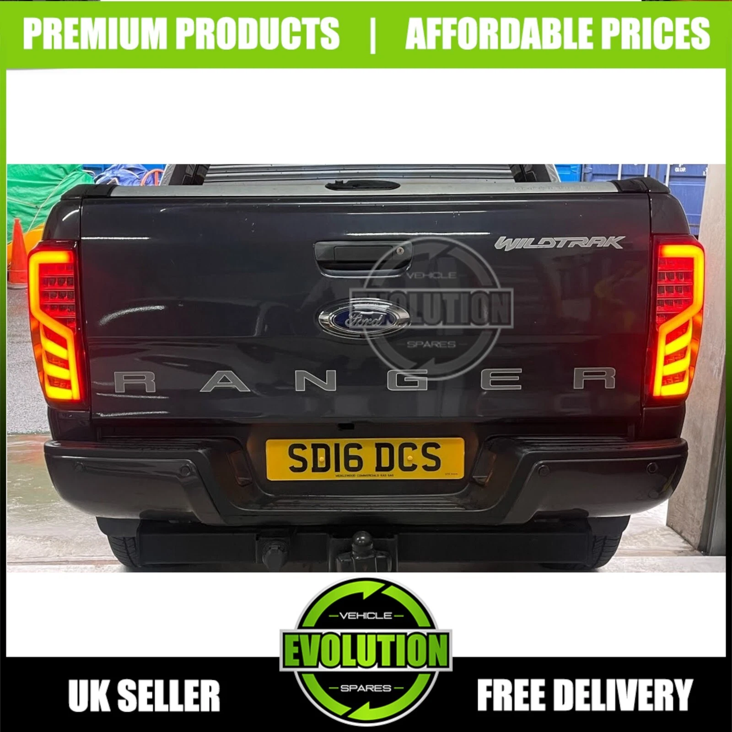 Ford Ranger T6 T7 T8 Smoked LED Sequential Rear Lights (2012-2022)
