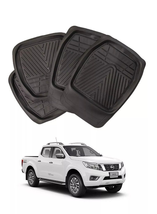 To fit NISSAN Navara 2016-2022 Deep Tray Rubber Floor Mats Heavy Duty Mud Mats