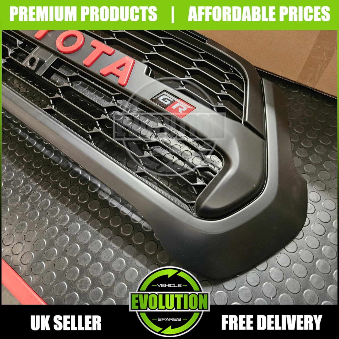 FRONT GRILLE GRILL GR SPORT SYLE LED MATTE FOR TOYOTA HILUX INVINCIBLE 2020-2025