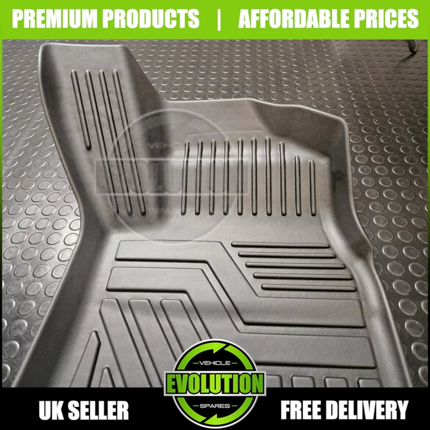 Rubber Floor Mats Deep Mud Heavy Duty Tailored 5D Moulded Toyota Hilux 2016-2024