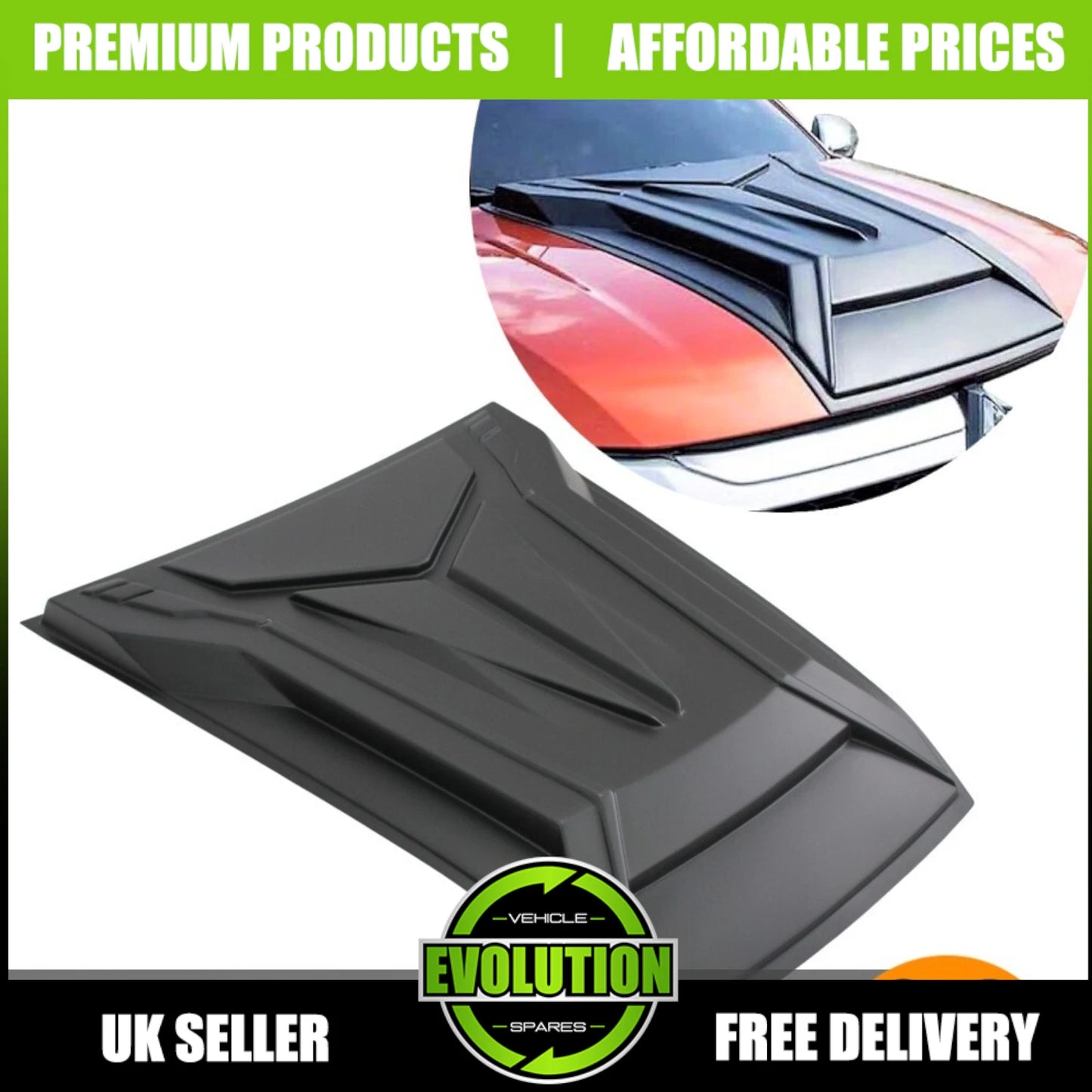FOR MITSUBISHI L200 SERIES 6 2019-2023 BONNET SCOOP AIR FLOW INTAKE MATTE BLACK