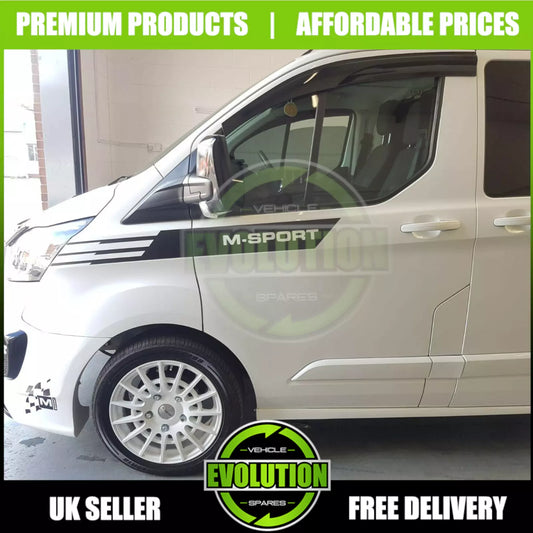 WIND RAIN SMOKE DEFLECTORS TO FIT FORD TRANSIT CUSTOM 13-22 VISORS EXTERNAL FIT