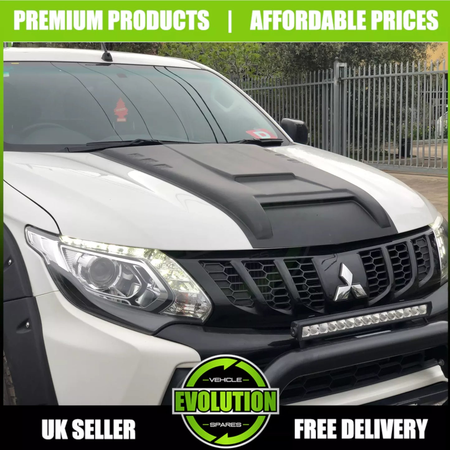 FITS MITSUBISHI L200 SERIES 5 2016-19 Bonnet Scoop Vent Hood Cover