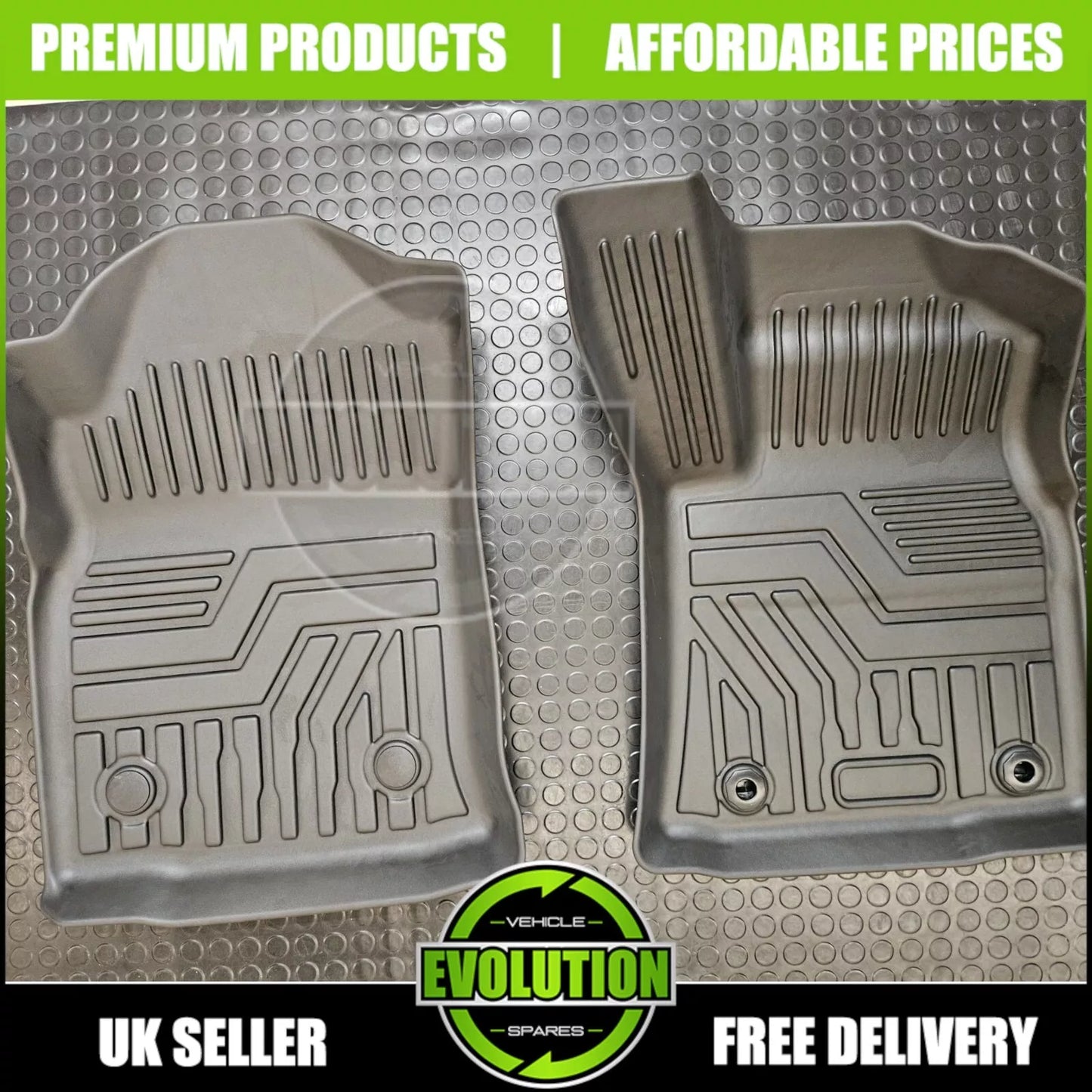 Rubber Floor Mats Deep Mud Heavy Duty Tailored 5D Moulded Toyota Hilux 2016-2024