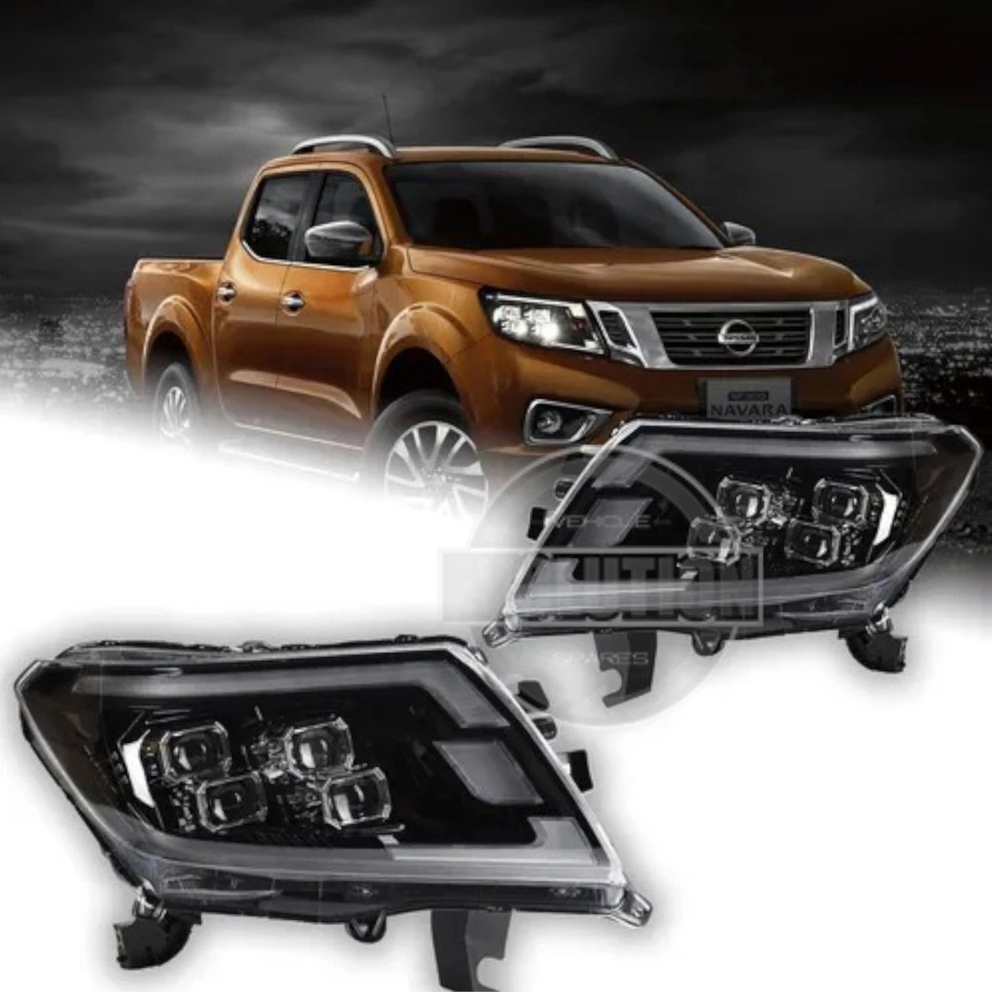 FRONT LED HEADLIGHTS LAMPS ASSEMBLY DRL FITS NISSAN NAVARA 2016-2022 NP300 D23