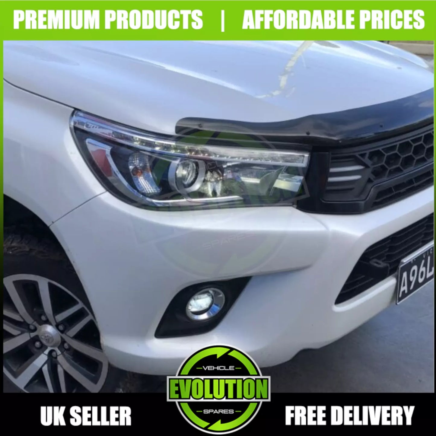 fits TOYOTA HILUX 2016-2020 BONNET GUARD + WIND DEFLECTORS BUG DEFLECTOR