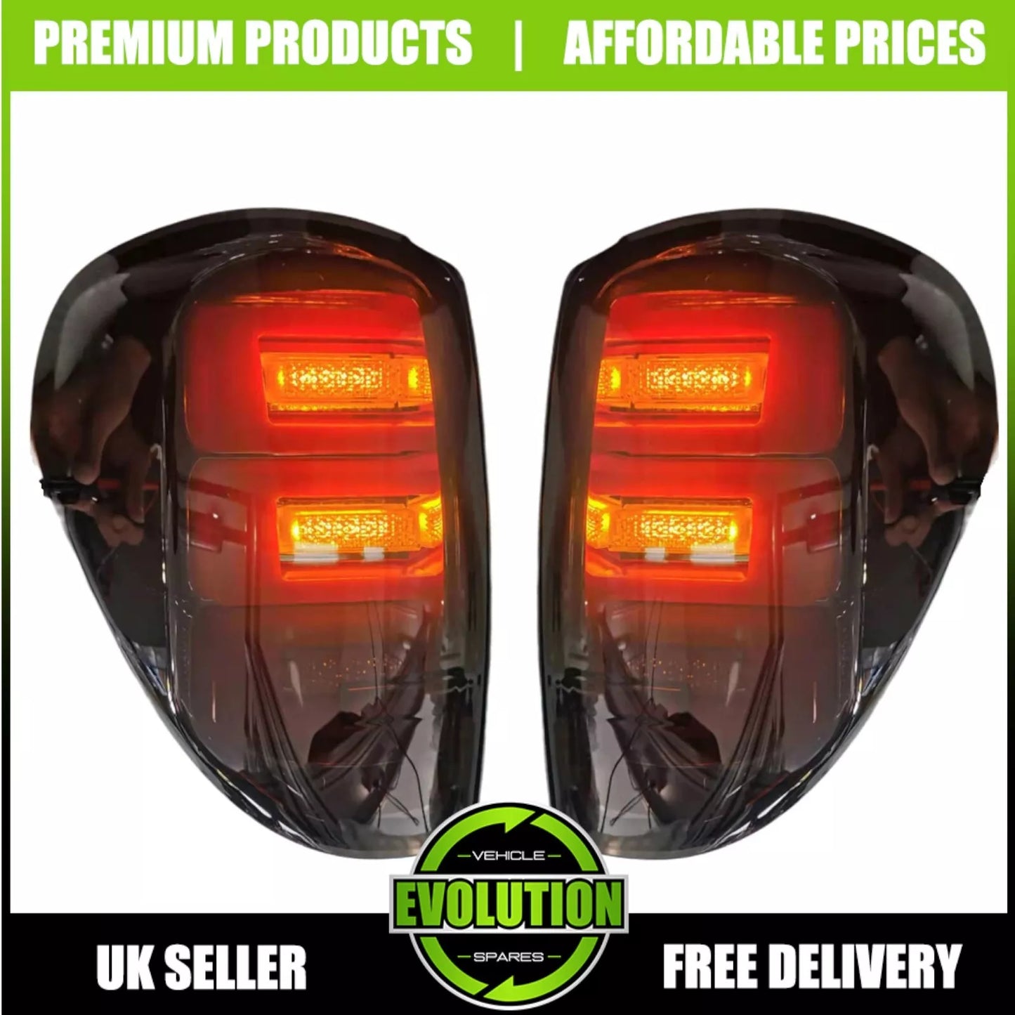 LED Rear back Lights For Mitsubishi L200 2005-14 Smoked black back light