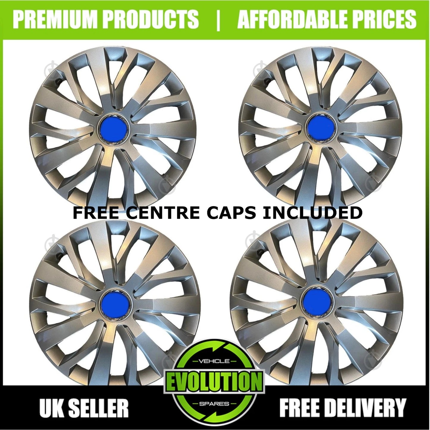 16" WHEEL TRIMS HUB CAPS COVERS RIMS FITS FORD TRANSIT CUSTOM SET 2012 - 2025