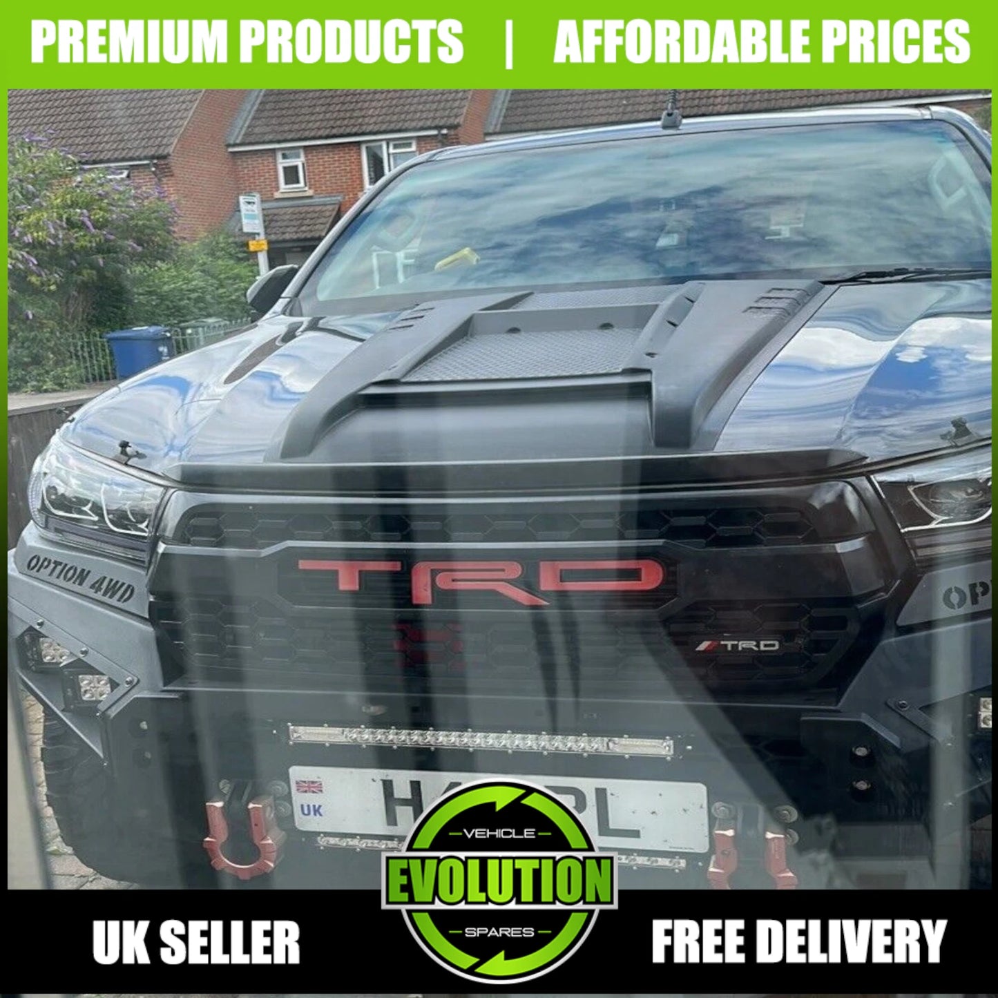 FITS TOYOTA HILUX Bonnet Scoop Grill Vent Hood Cover 2016-2020