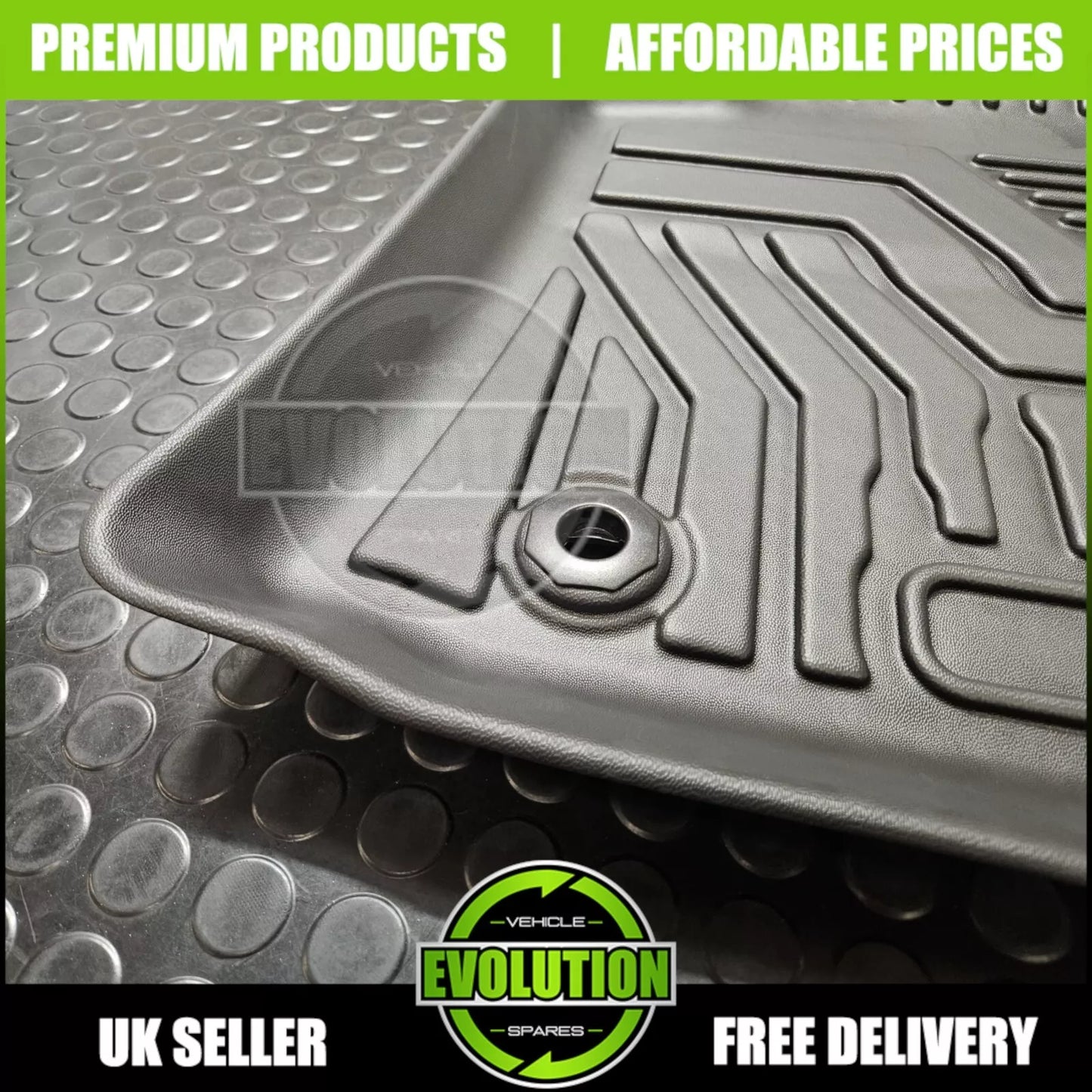 Rubber Floor Mats Deep Mud Tray Tailored Moulded Mitsubishi L200 2016-2023