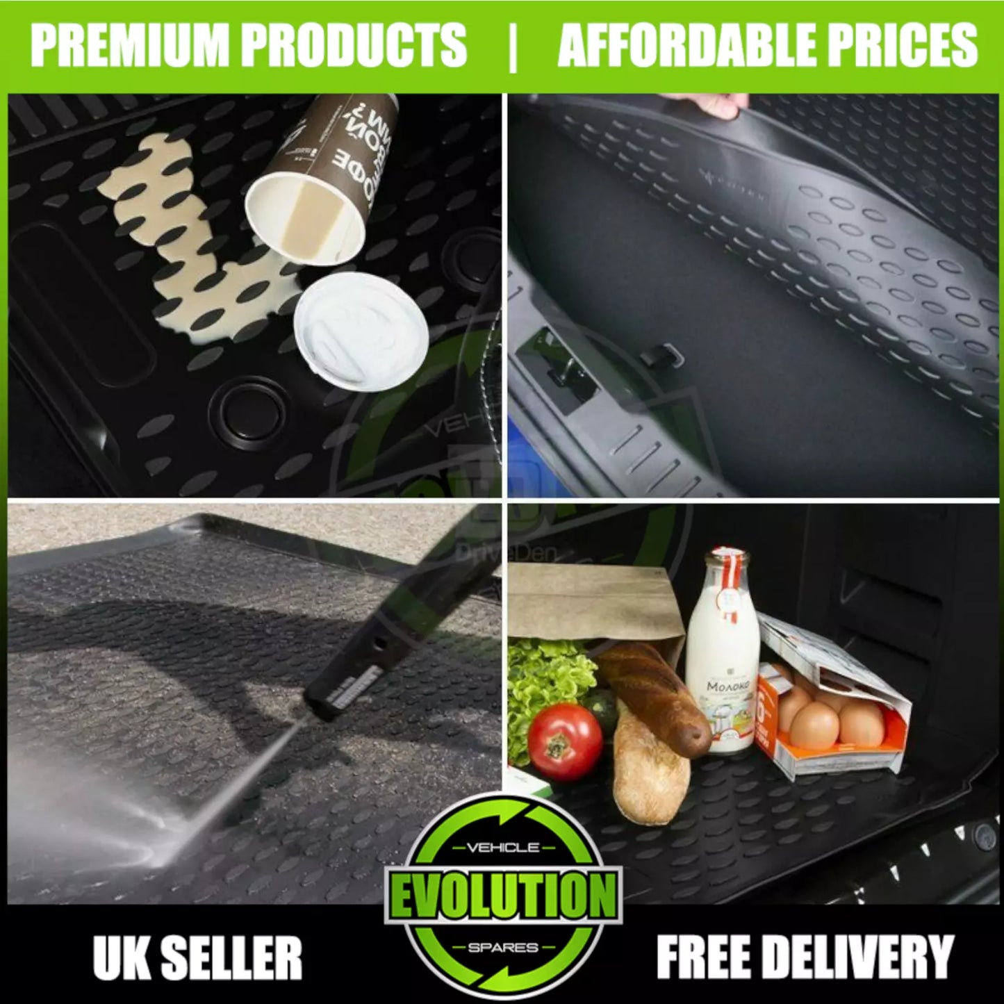 RUBBER BOOT LOAD LINER MAT PROTECTOR for MITSUBISHI L200 2005-2015
