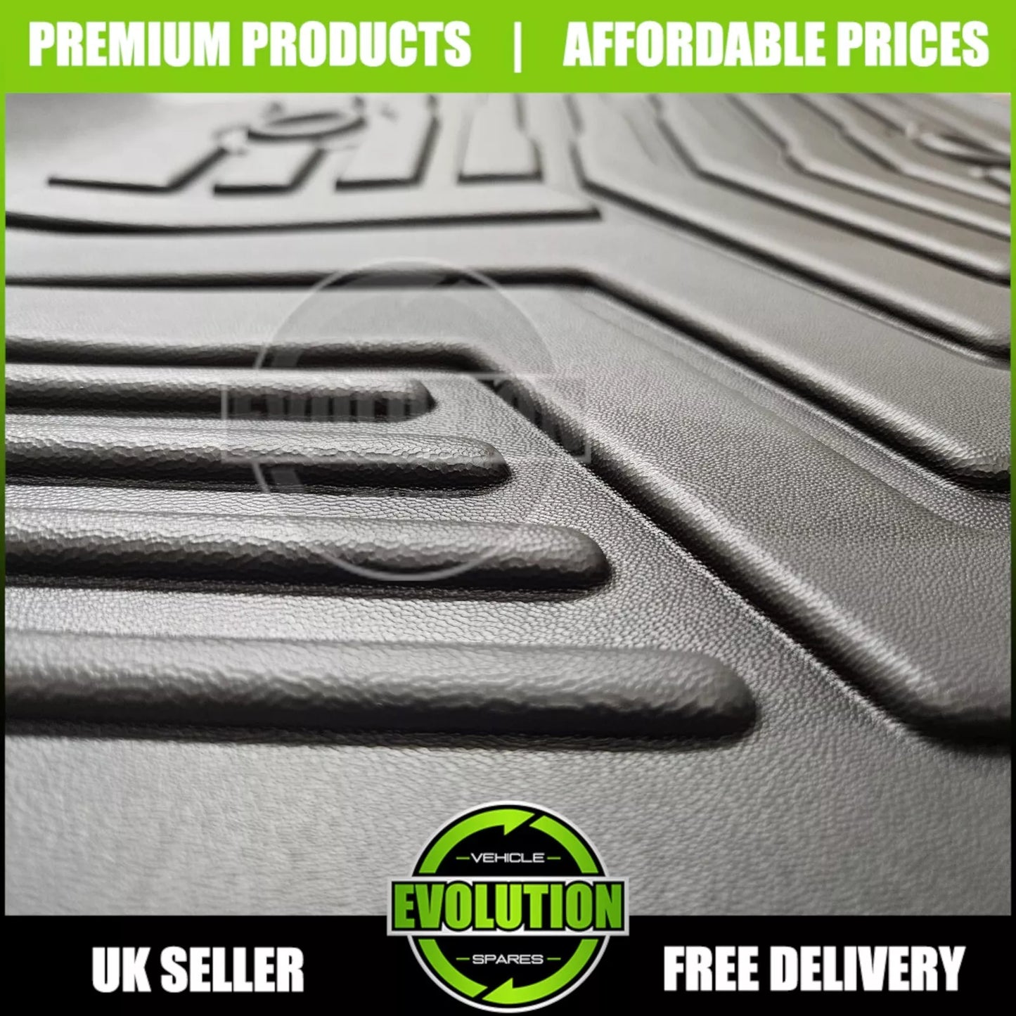 Rubber Floor Mats Deep Mud Heavy Duty Tailored 5D Moulded Toyota Hilux 2016-2024