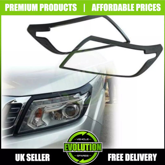 FITS Nissan NAVARA NP300 2016-2022 Head Light Cover Trims Surrounds Matte
