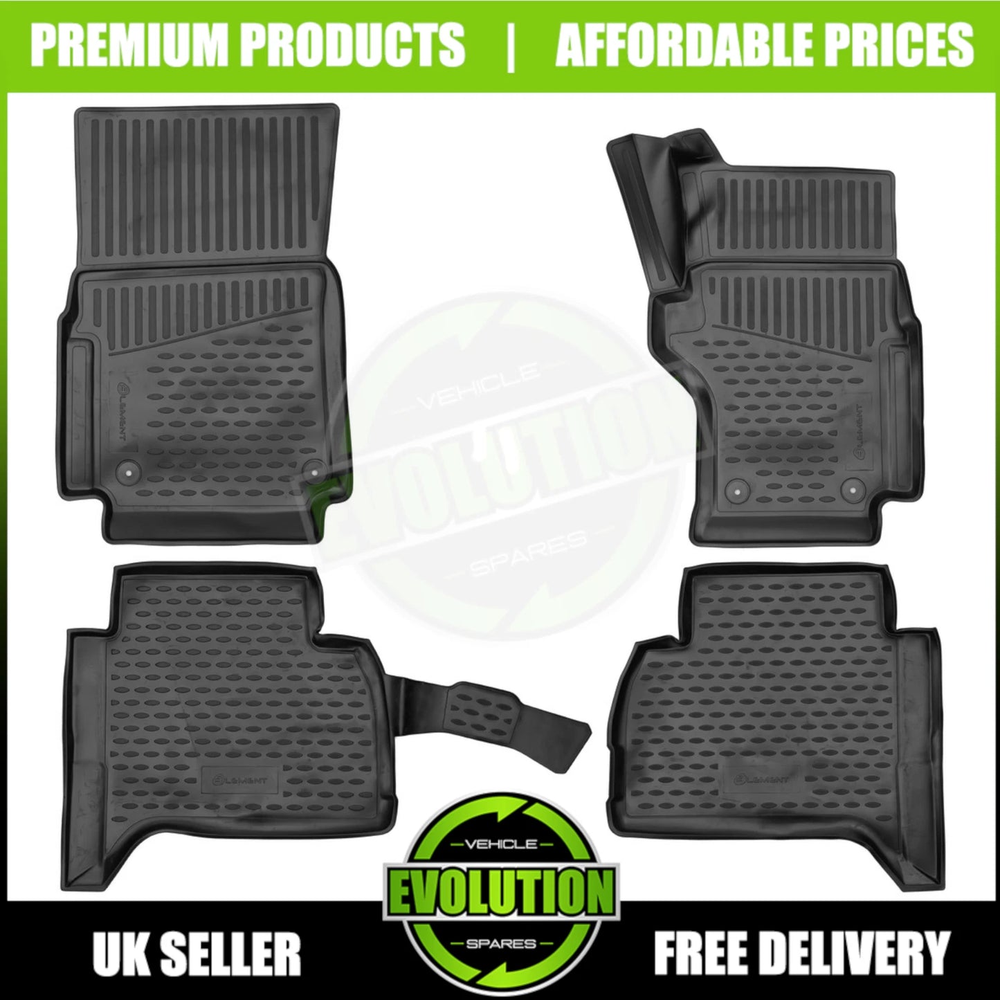 Tailored Rubber Floor Mats Heavy Duty Mat Set VW AMAROK 2019-2023