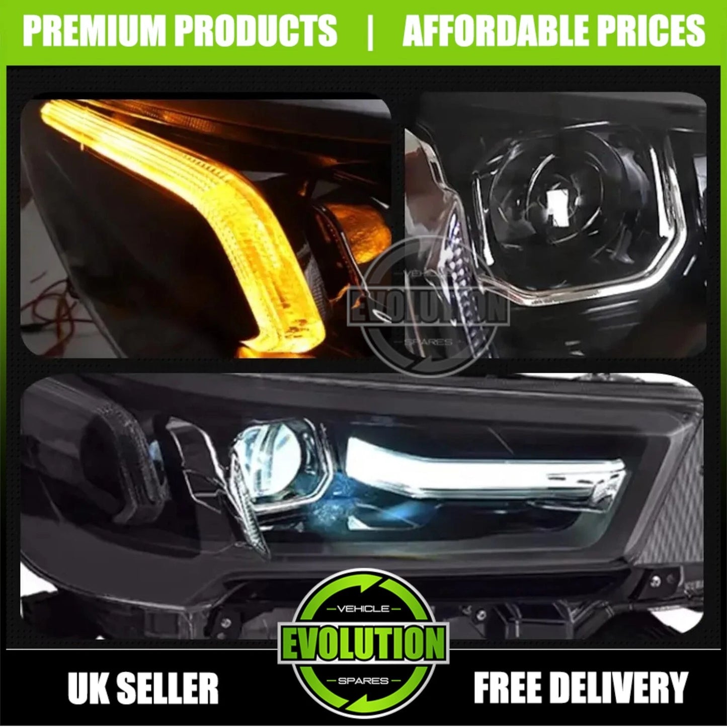 Headlight Headlamp Set Pair LED DRL Replacement Toyota Hilux 2020 on MK9