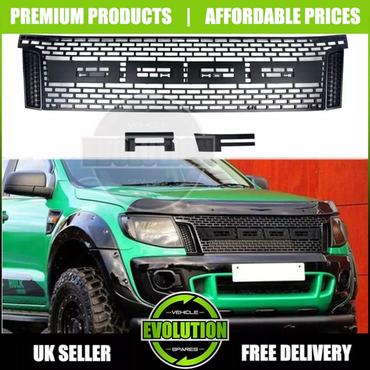 MATTE BLACK FRONT BUMPER GRILLE GRILL FOR FORD RANGER T6 2012-2015