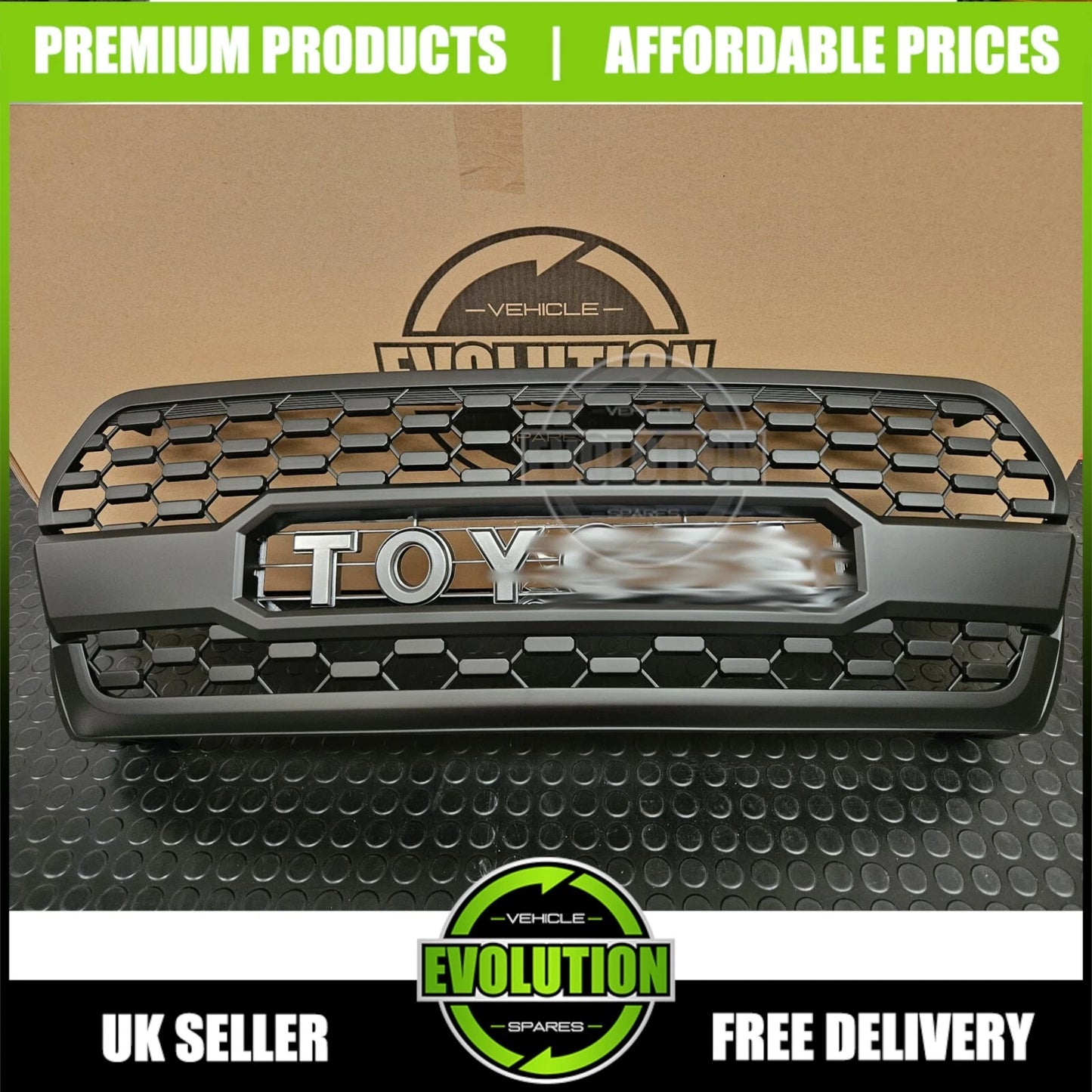 BLACK FRONT GRILLE GRILL TUNDRA SYLE FIT TOYOTA HILUX INVINCIBLE X MK8 2018-2020