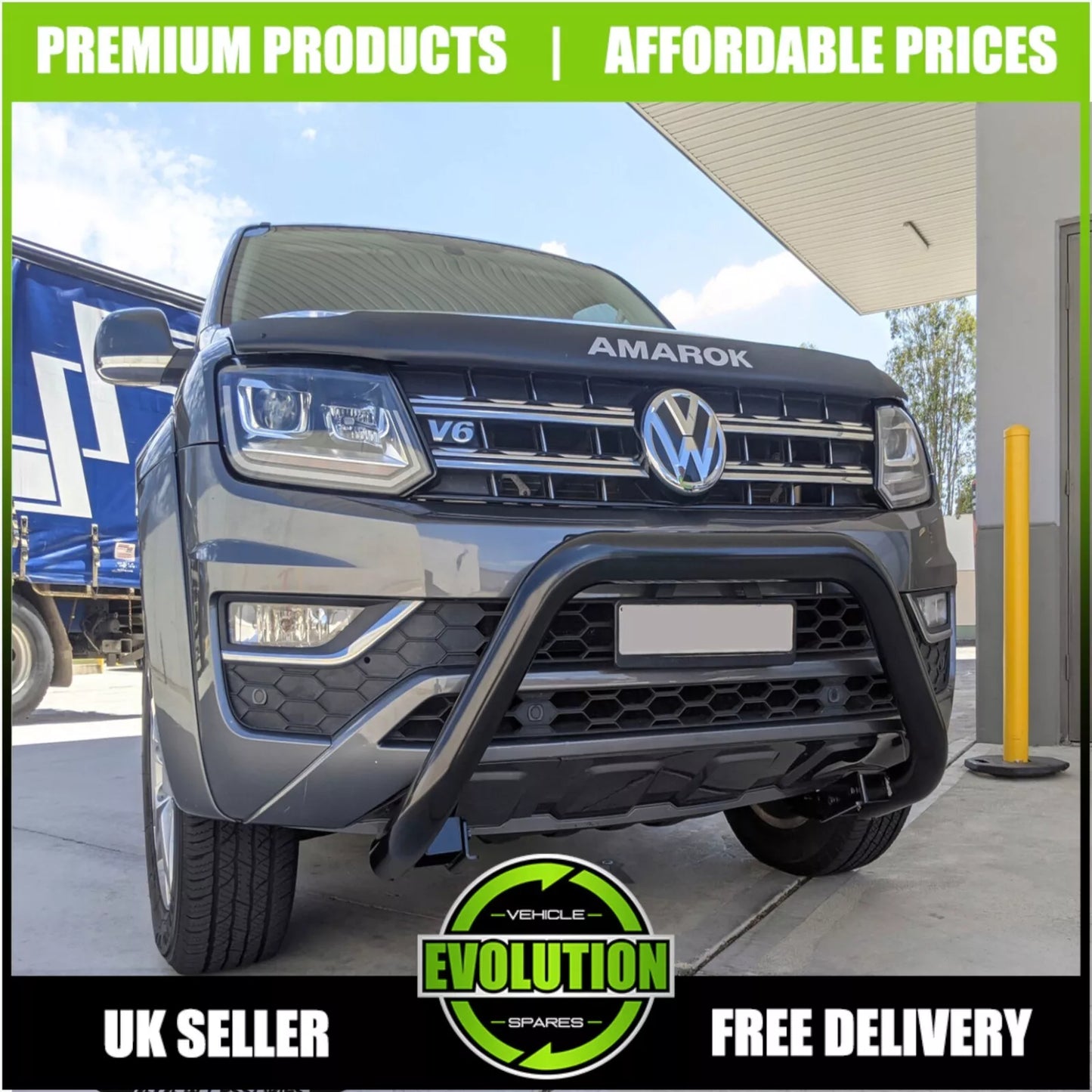 BLACK AXLE NUDGE A-BAR, BULL BAR GUARD TO FIT VOLKSWAGEN AMAROK 2010-2020