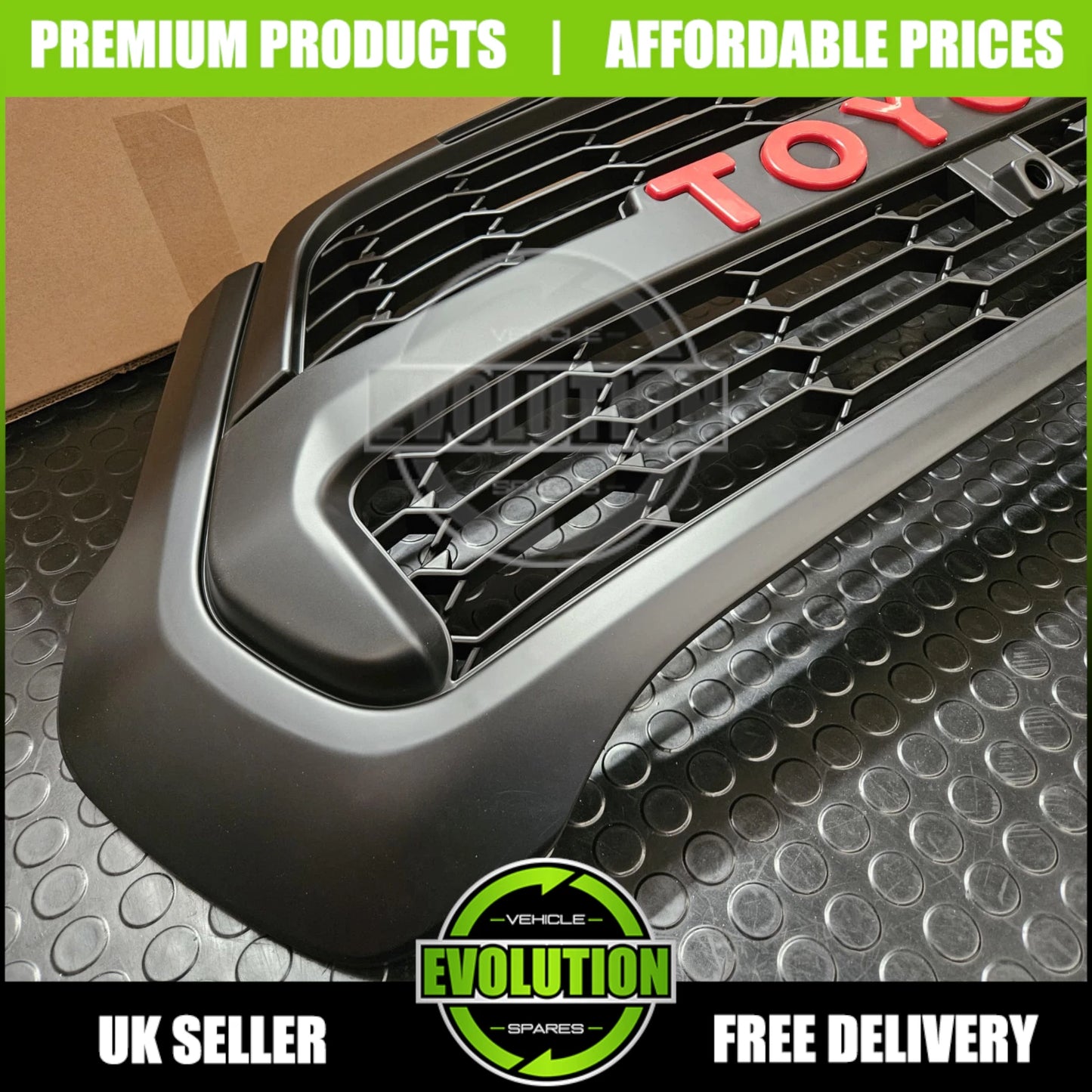 FRONT GRILLE GRILL GR SPORT SYLE LED MATTE FOR TOYOTA HILUX INVINCIBLE 2020-2025