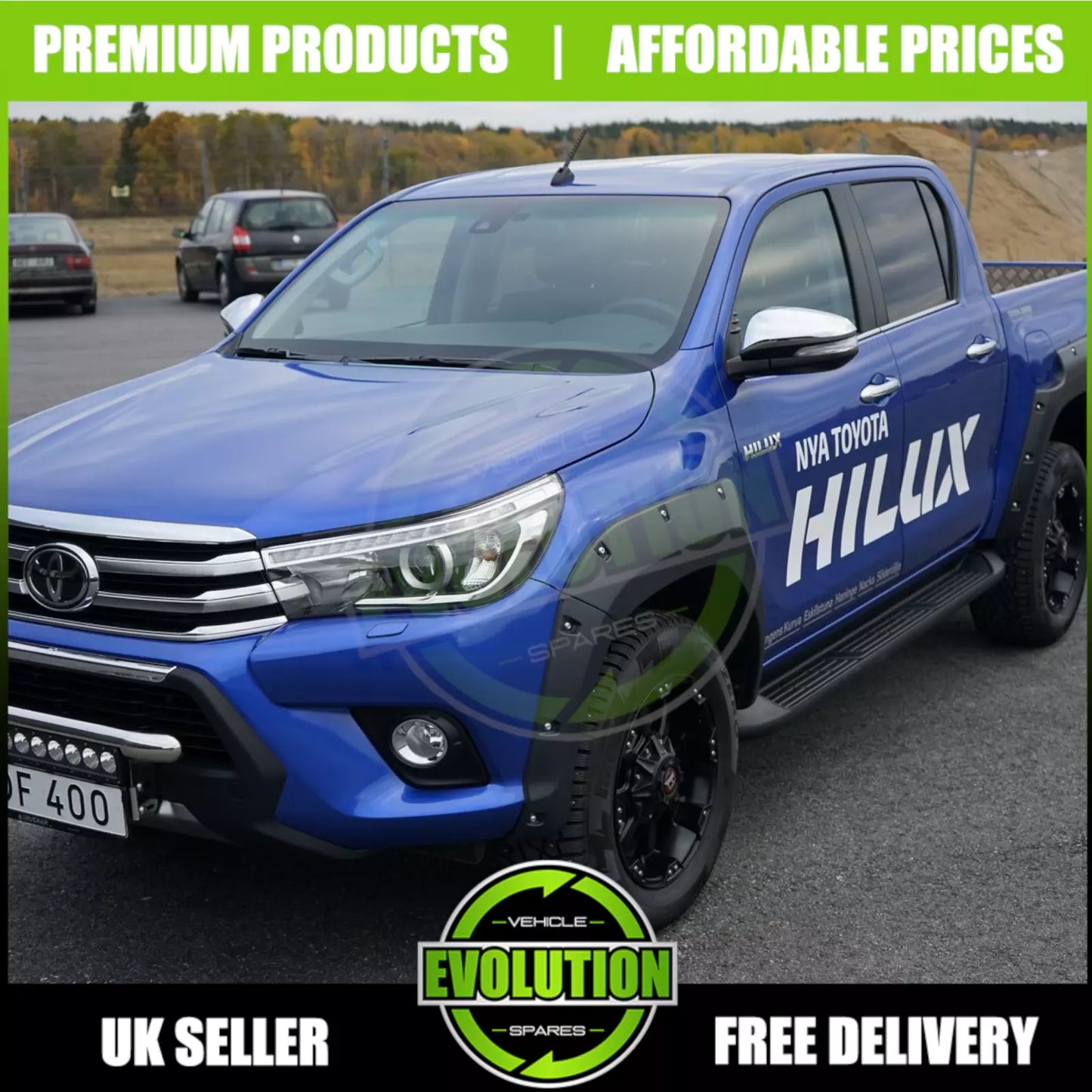 For Toyota Hilux 2016-2020 Wide Body Wheel Arches Fender Flares Riveted Style
